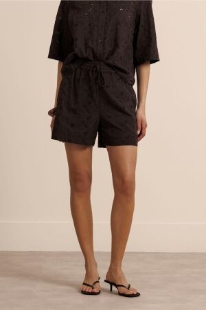 Studio Anneloes Studio Anneloes zena broderie shorts 13941 Korte broeken 8700 espresso