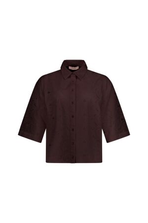 Studio Anneloes Studio Anneloes nyra broderie blouse 13997 Blouse 8700 espresso