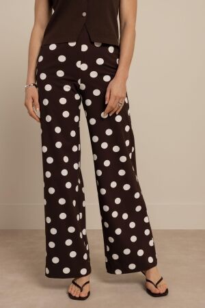 Studio Anneloes Studio Anneloes lexie dot trousers 13934 Broek 8717 espresso/ecru