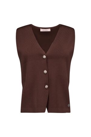 Studio Anneloes Studio Anneloes fenna knitted gilet 13987 Gilets 8700 espresso