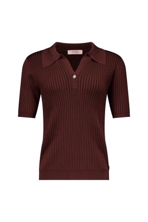 Studio Anneloes Studio Anneloes fina shiny polo 13995 Poloshirts 8600 chestnut