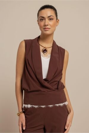 Studio Anneloes Studio Anneloes hanne wrap top 13953 Tops en Singlets 8600 chestnut