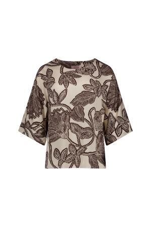 Studio Anneloes Studio Anneloes madison flower top 13962 T-shirt Korte mouw 1486 kit/chestnut