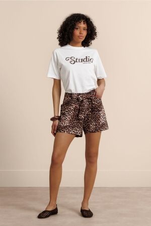 Studio Anneloes Studio Anneloes panter studio floor t-shirt 13984 T-shirt Korte mouw 1100 off white