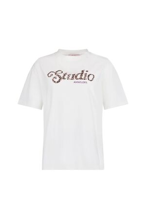 Studio Anneloes Studio Anneloes panter studio floor t-shirt 13984 T-shirt Korte mouw 1100 off white