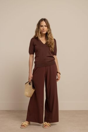 Studio Anneloes Studio Anneloes truida pullover 13989 Trui korte mouw 8600 chestnut