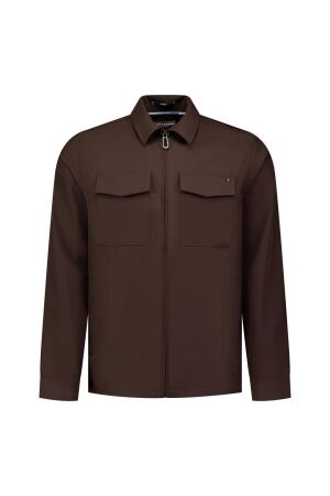 No- Excess No- Excess overshirt full zipper stretch sedoc n5104 Overshirt 047 earth