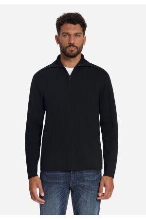 No-Excess No- Excess pullover wing collar half zip relief 33210920 Sweater 020 black