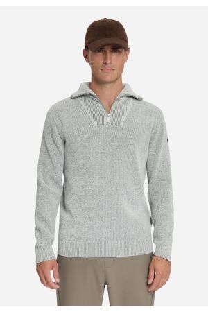 No-Excess No- Excess pullover half zip high neck light weight chenille Trui 014 stone