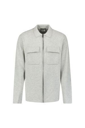 No-Excess No- Excess cardigan full zip melange soft touch knit 33210971 Overshirt 110 light grey melange