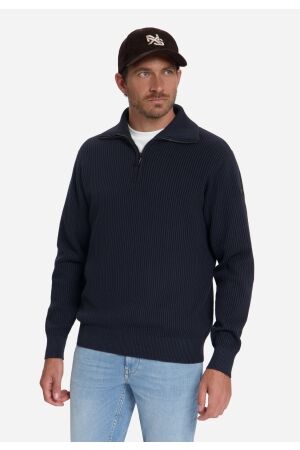 No-Excess No-Excess pullover half zip wing collar tuck stitch 33230932 Trui 178 dark night