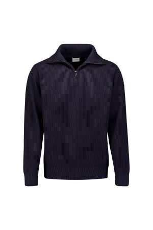 No-Excess No-Excess pullover half zip wing collar tuck stitch 33230932 Trui 178 dark night