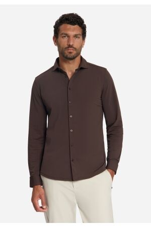 No- Excess No- Excess shirt travel jersey sedoc 33410885sn Overhemd 042 dark brown