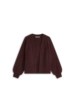 Summum Summum puff sleeve cardigan cozy melange knit 7s5844-7997 Vest 335 dark burgundy