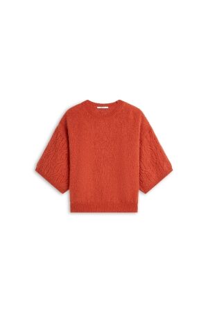 Summum Summum boxy sweater mohair wool blend knit 7s8040-70100 Trui 508 goji berry