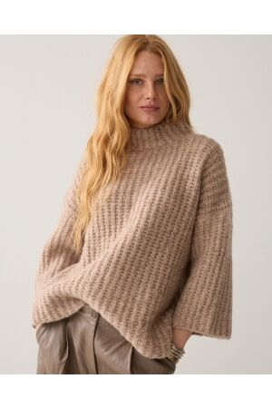 Summum Summum oversized sweater cushy wool blend 7s7940-70034 Sweater 708 light taupe