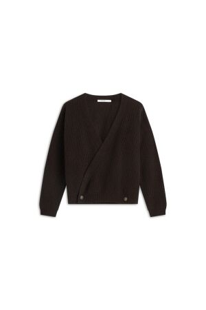 Summum Summum wrap cardigan wool cashmere blend knit 7s8028-7009 Vest 754 dark chocolate