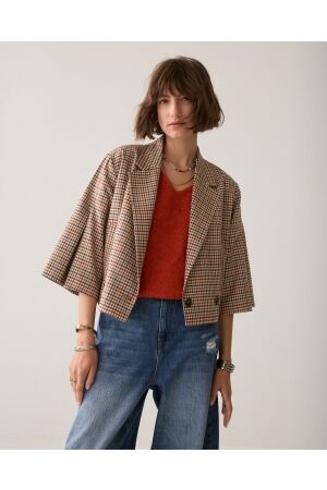 Summum Summum blazer check goji berry 1s1331-12496 Blazers 120 multicolour