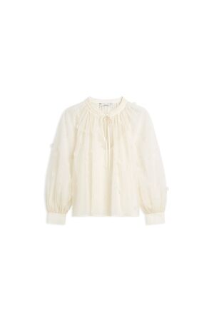 Summum Summum top 3d sequins 2s3512-12519 T-shirt Lange mouw 122 ivory