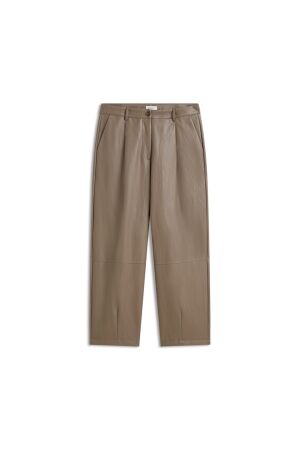 Summum Summum balloon trouser soft faux leather 4s3043-12526 Broek 708 light taupe