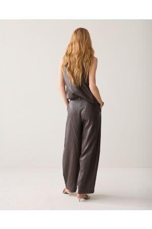 Summum Summum balloon trouser soft faux leather 4s3043-12526 Broek 754 dark chocolate