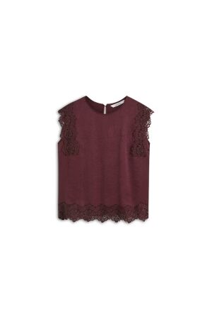 Summum Summum top sleeveless silky casual 2s3542-12493 Tops en Singlets 335 dark burgundy