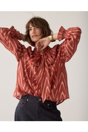 Summum Summum top viscose georgette metallic 2s3533-12527 Blouse 508 goji berry