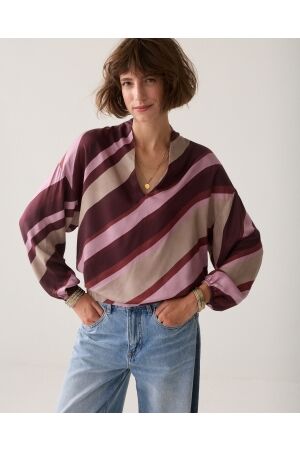 Summum Summum top v neck stripe printed 2s3560-12488 Sweater 120 multicolour