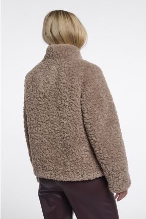 Rino & Pelle Rino & Pelle faux fur jacket with high neck kion.7002611 Jackets 11100 mocha latte