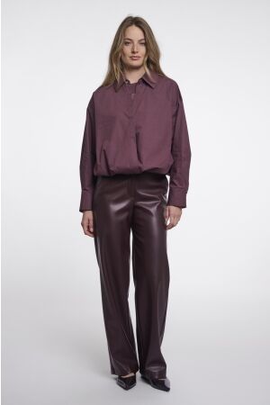 Rino & Pelle Rino & Pelle wrap blouse with fixed innertop nio.7002611 Blouse 10873 chocolate bean