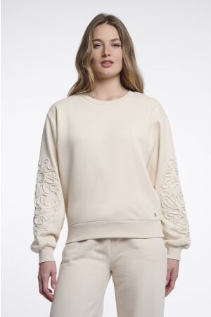 Rino & Pelle Rino & Pelle crew neck sweater with applicated sleeves manar.70 Sweater 110 off white