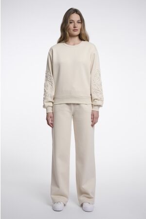 Rino & Pelle Rino & Pelle crew neck sweater with applicated sleeves manar.70 Sweater 110 off white