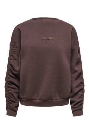 Only Only onlsweat l/s ruched crew swt Sweater coffee bean