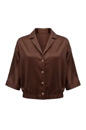 Tramontana Tramontana elasticated short-sleeve jacket  c06-21-801 Jackets 002650-chocolate