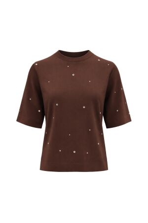 Tramontana Tramontana short-sleeve sweat jumper  c12-21-603 Trui korte mouw 002650-chocolate