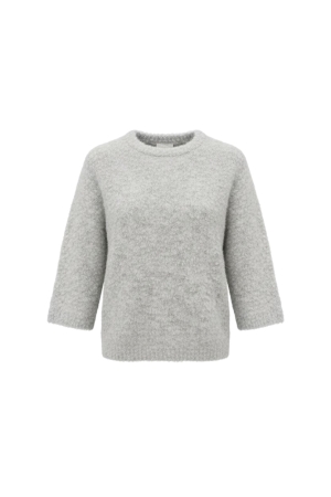 Tramontana Tramontana short-sleeve bouclé jumper  c18-21-602 Trui korte mouw 007041-lightgreymelange