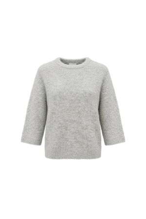 Tramontana Tramontana short-sleeve bouclé jumper  c18-21-602 Trui korte mouw 007041-lightgreymelange