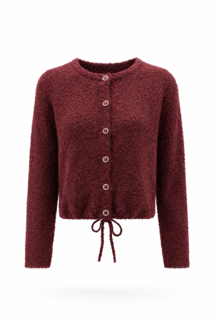 Tramontana Tramontana puff-sleeve cardigan  c18-21-701 Vest 004580-pomegranate