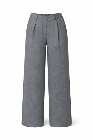 Tramontana Tramontana jacquard wide-leg trousers  o07-21-101 Broek 007001-greymelange