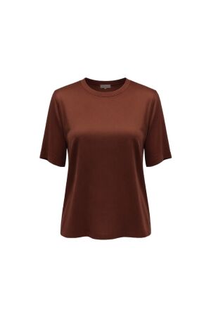 Tramontana Tramontana satin short-sleeve top s01-21-401 T-shirt Korte mouw 002650-chocolate 002650-Chocolate Tramontana Tramontana satin short-sleeve top s01-21-401 T-shirt Korte mouw 002650-chocolate 002650-Chocolate