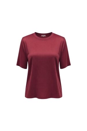 Tramontana Tramontana satin short-sleeve top  s01-21-401 T-shirt Korte mouw 004580-pomegranate