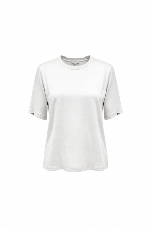 Tramontana Tramontana satin short-sleeve top  s01-21-401 T-shirt Korte mouw 007040-lightgrey