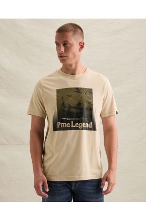 PME Legend PME Legend single jersey graphic ptss2608571 Overhemd 7013 bone white