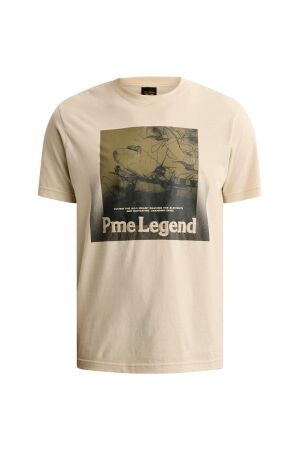 PME Legend PME Legend single jersey graphic ptss2608571 Overhemd 7013 bone white
