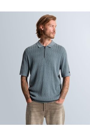 Cast Iron Cast Iron regular fit cotton modal cpss2608850 Poloshirts 5146 blue mirage