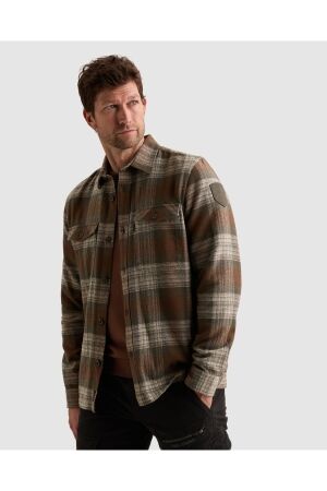 PME Legend PME Legend the jones brushed shadow grindle check psi2609264 Overhemd 8168 cappuccino