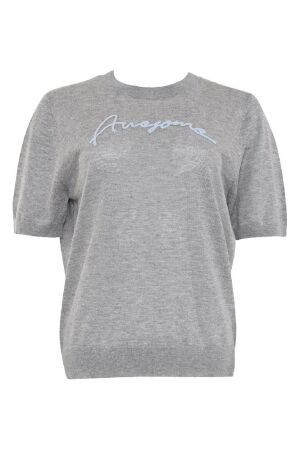 Maicazz Maicazz vasset- knit fa26.70.903 Trui korte mouw grey/blue
