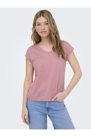 Only Only onlsilvery s/s v neck lurex top jrs noos T-shirts bonbon