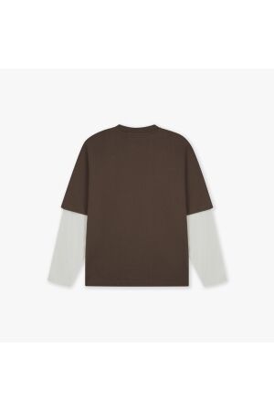 Croyez Homme Croyez Homme showroom double sleeve t-shirt crb50026011 Print T-shirts 50001 brown