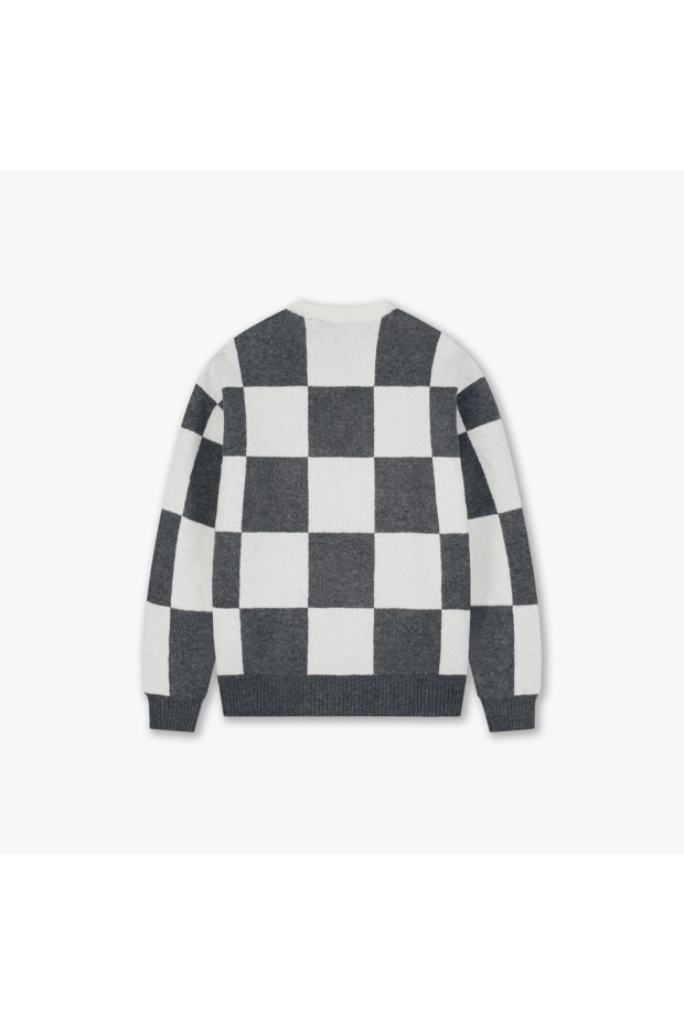 Croyez Homme Checkered Knit Sweater CRB50026019 41007 antra